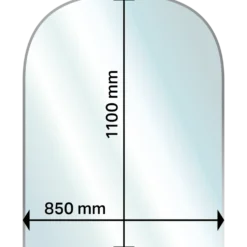 Aduro glas gulvplade halvrunde 6x1100x850 mm
