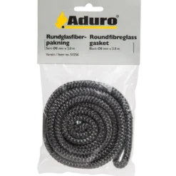 Aduro rund sort glasfiberpakning Ø8mm x 2,0 m