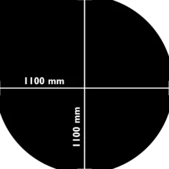 Aduro sort stål gulvplade dråbeformet 1100x1100 mm