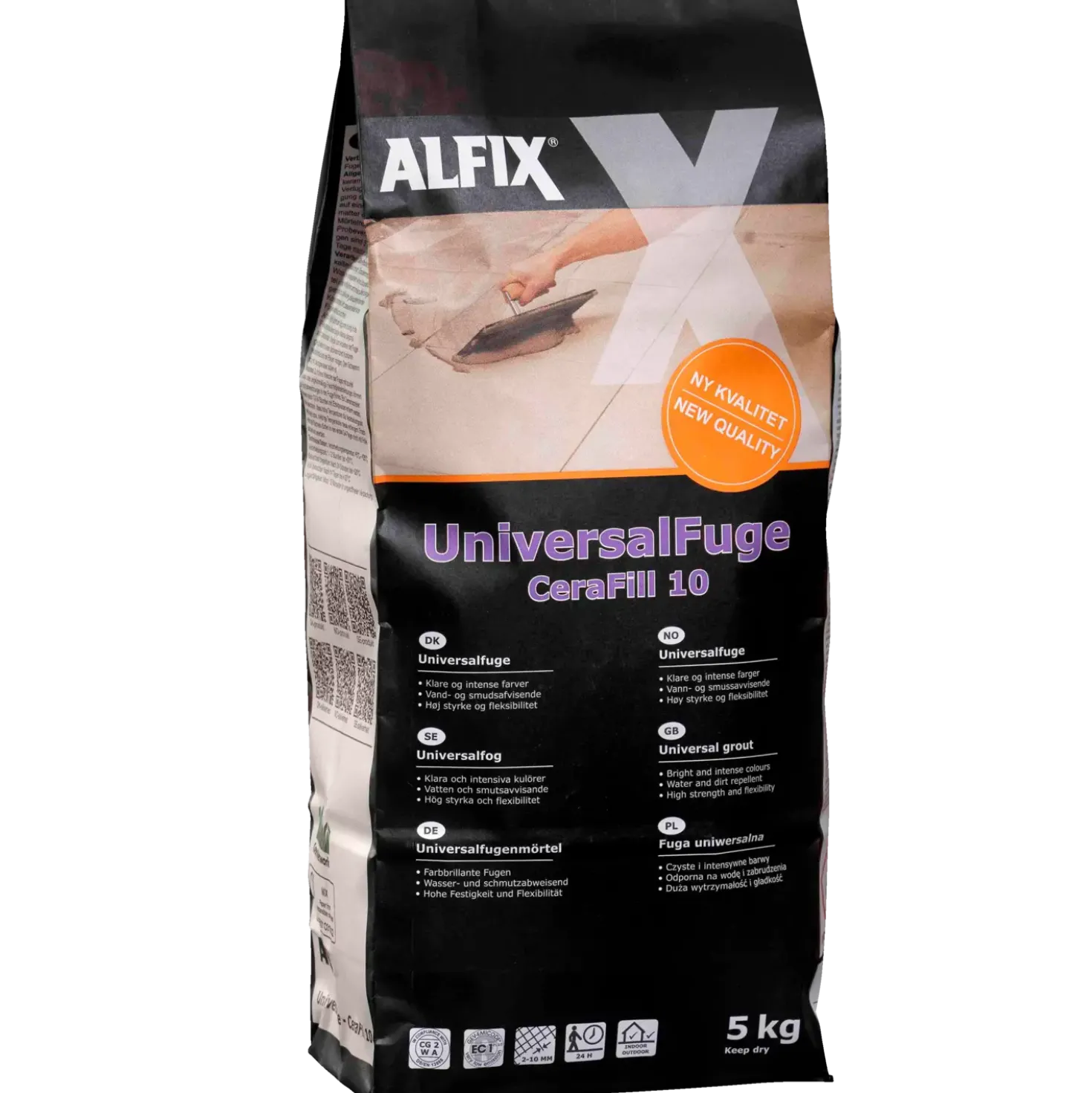 Alfix CeraFill 10 Colour flisefuge 5 kg koksgrå
