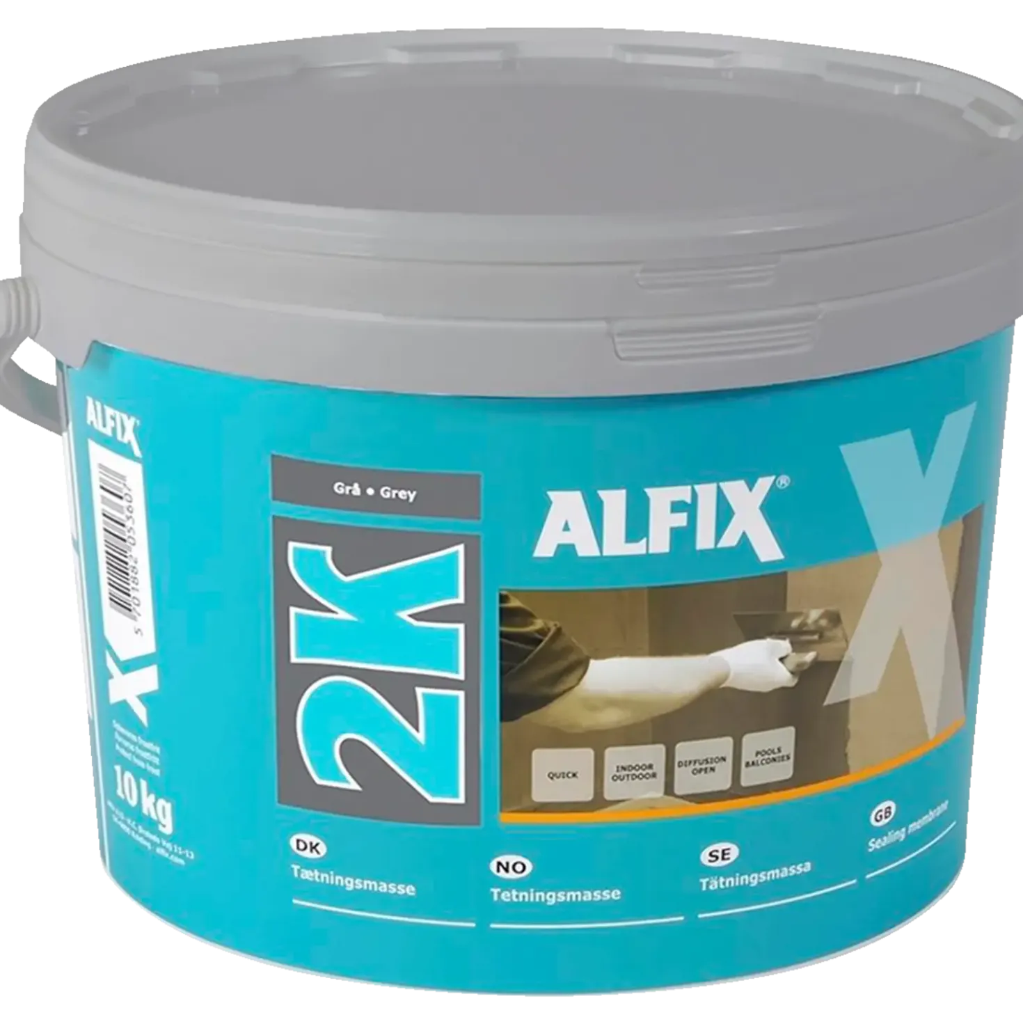 Alfix 2K tætningsmasse 10 kg grå