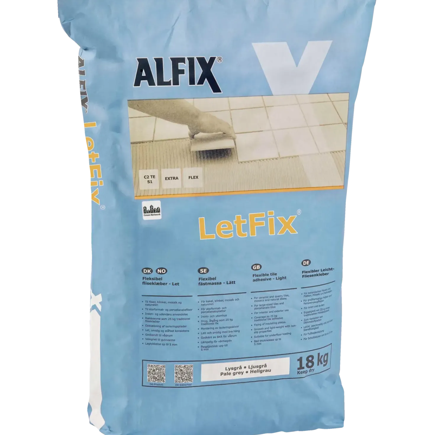 Alfix LetFix 18 kg lysegrå