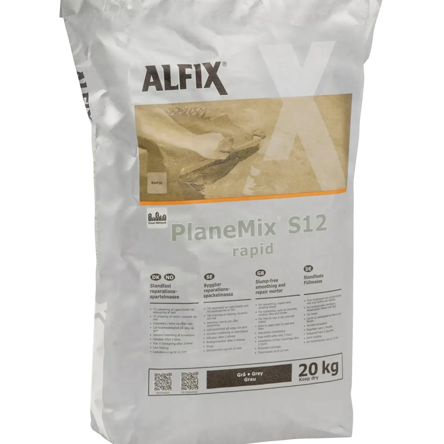 Alfix PlaneMix S12 rapid 20 kg grå