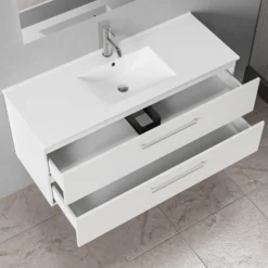 Badskab Milano 355CB 120 cm m/2 skuffer og vask 47x52x122 cmhvid