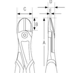 Bahco ergo sidebidetang 180 mm