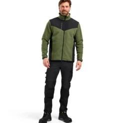 Blåklæder strikket softshell jakke efterårsgrøn/sort str.M