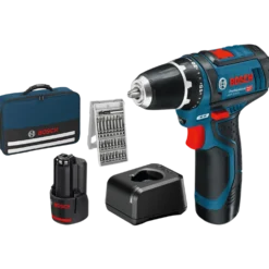 Bosch GSR 12V-15 bore/-skruemaskinesæt 2x2Ah batteri/lader/taske/borsæt