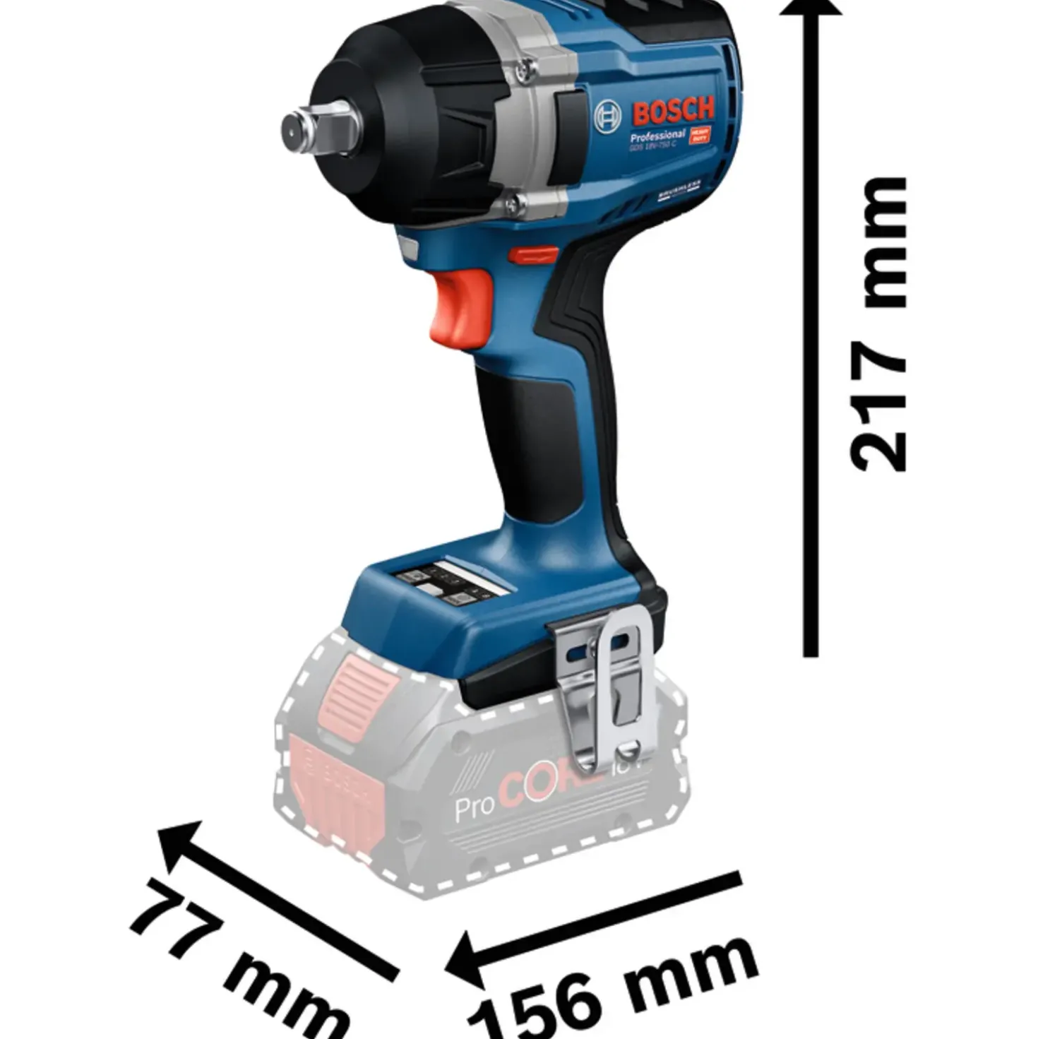 Bosch PRO GDS 18V-750 C slagnøgle solo