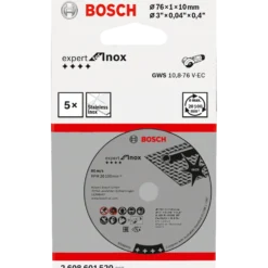 Bosch PRO Stainless Steel and Metal limet skæreskive i rustfrit stål og metal, 76 x 1 x 10 mm