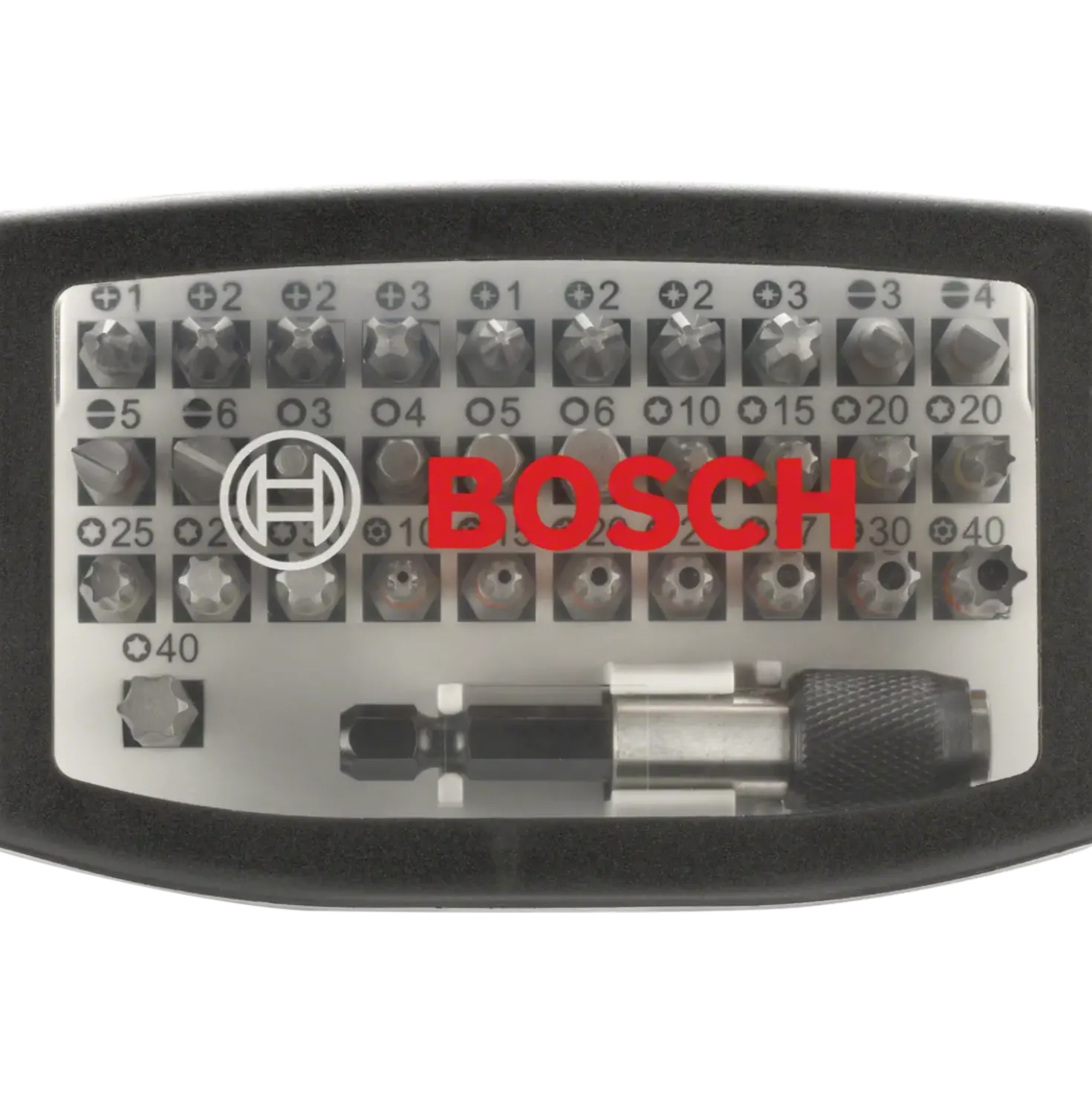 Bosch Skruetrækkerbitsæt PH, PZ, H, T og 'Quick Change'-universalholder, 32 dele