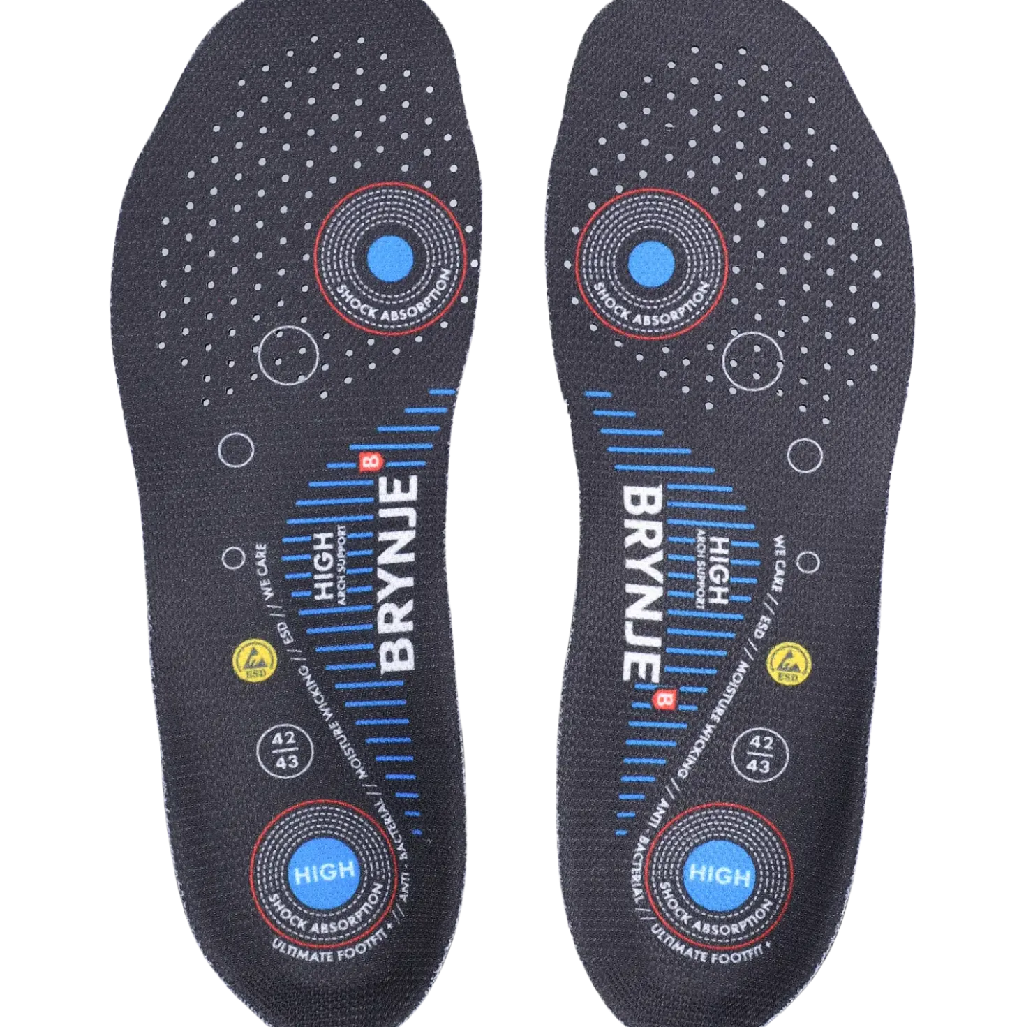 Brynje 700703 ultimate footfit indlægssål høj sort str. 44-45
