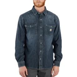 Carhartt 106429 Denim L/S snap front skjorte str. M