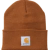 Carhartt strikhue med logo brun