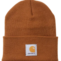 Carhartt strikhue med logo brun