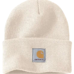 Carhartt strikhue med logo hvid
