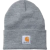 Carhartt strikhue med logo lysegrå