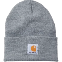 Carhartt strikhue med logo lysegrå