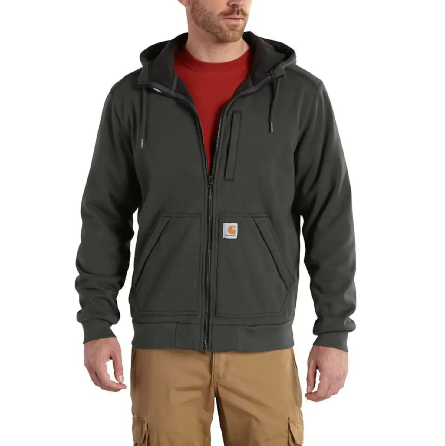 Carhartt Wind Fight hættetrøje peat str. XL