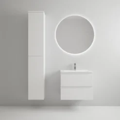 Cello vaskeskab med porcelænsvask, hvid mat - 60 cm