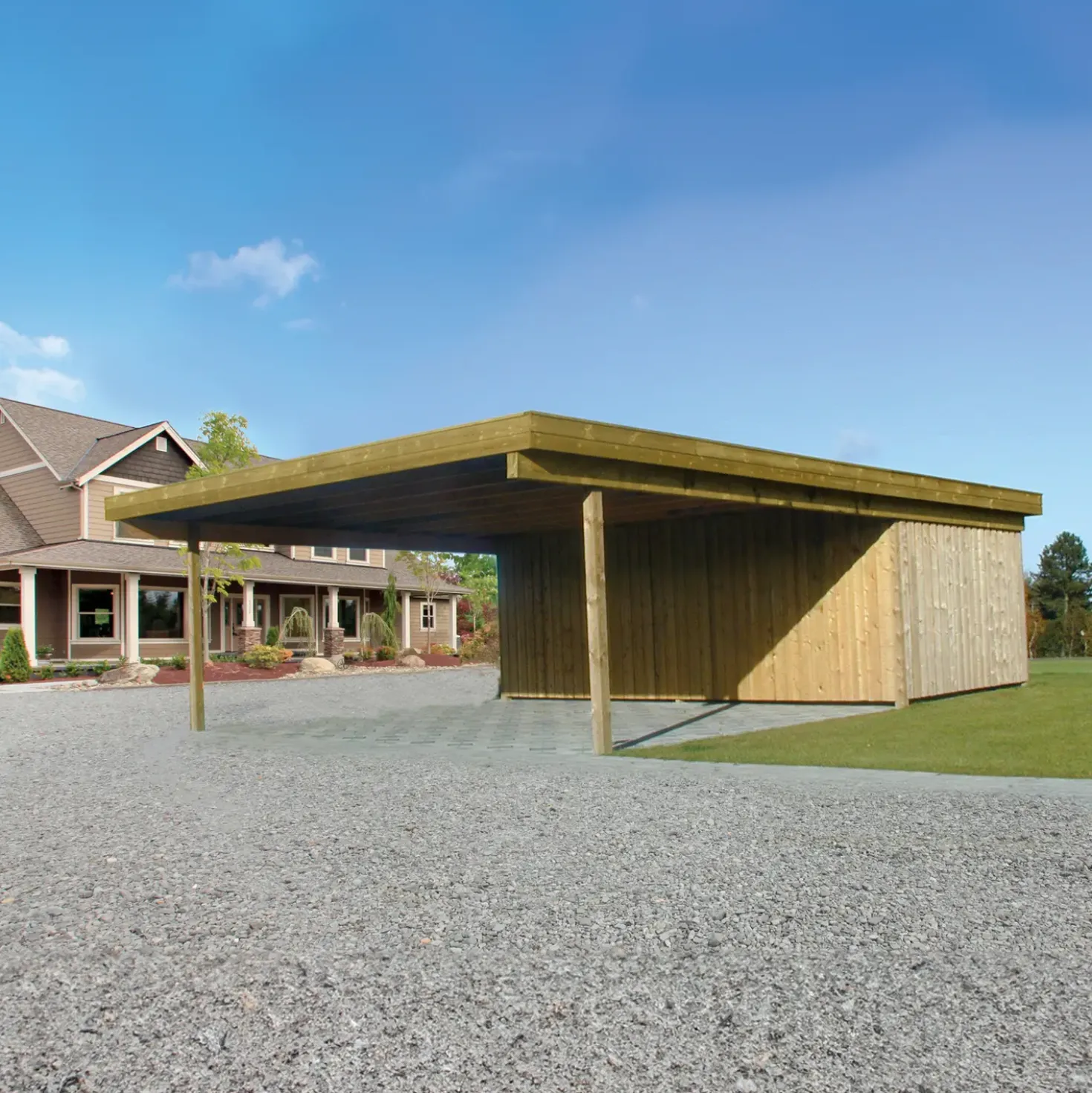 Christian dobbelt carport med redskabsrum 836x630 cm - UDEN TAG
