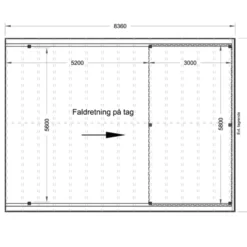 Christian dobbelt carport med redskabsrum 836x630 cm - m/plast trapeztag