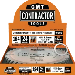 CMT contractor klingesæt Ø184x1,7x20 mm Z24W 10 stk.
