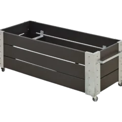 Cubic Blomsterkasse med hjul 120x50x45 cm sort