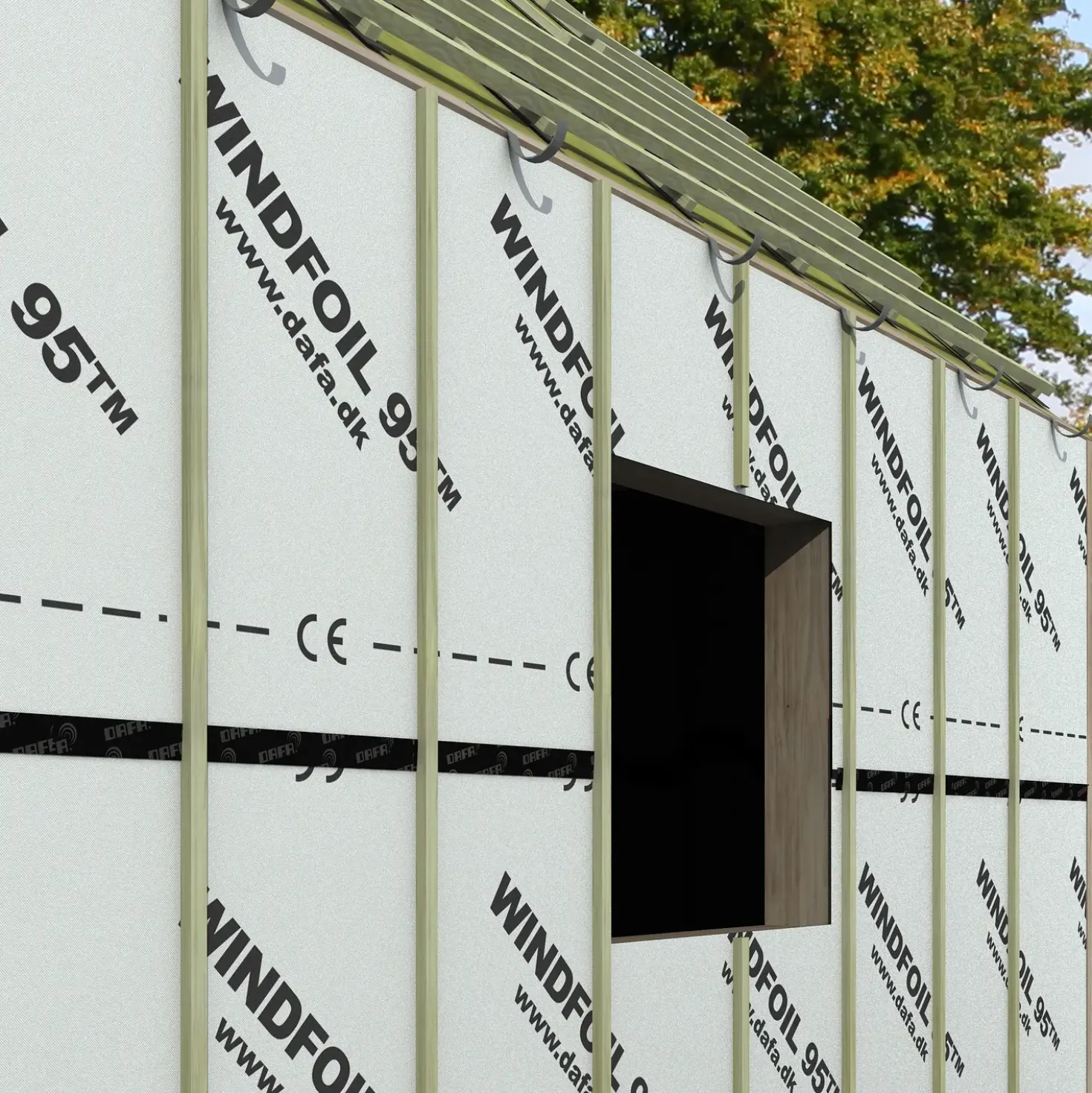 Dafa WindFoil 95 vindspærre hvid 1,5x50m