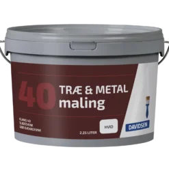 Davidsen træ- og metalmaling 40 hvid 2,25L