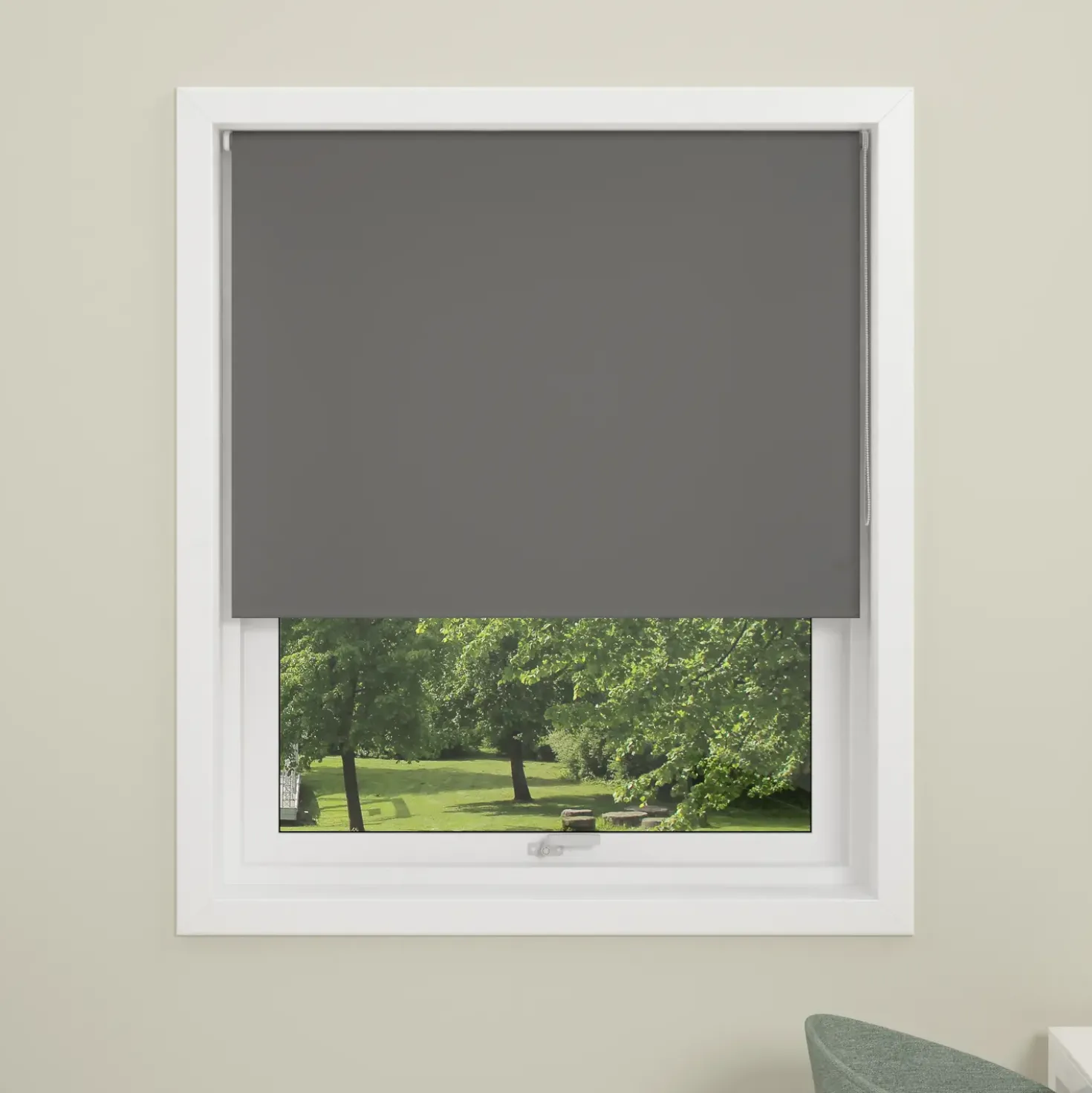 Debel rullegardin mørklægning Uni - grå 80 x 175 cm.