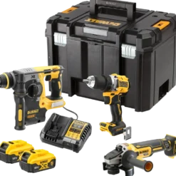 DeWALT DCK330P2T TSTAK bore/-skruemaskine/vinkelsliber/borehammer 2x5,0Ah batteri/lader