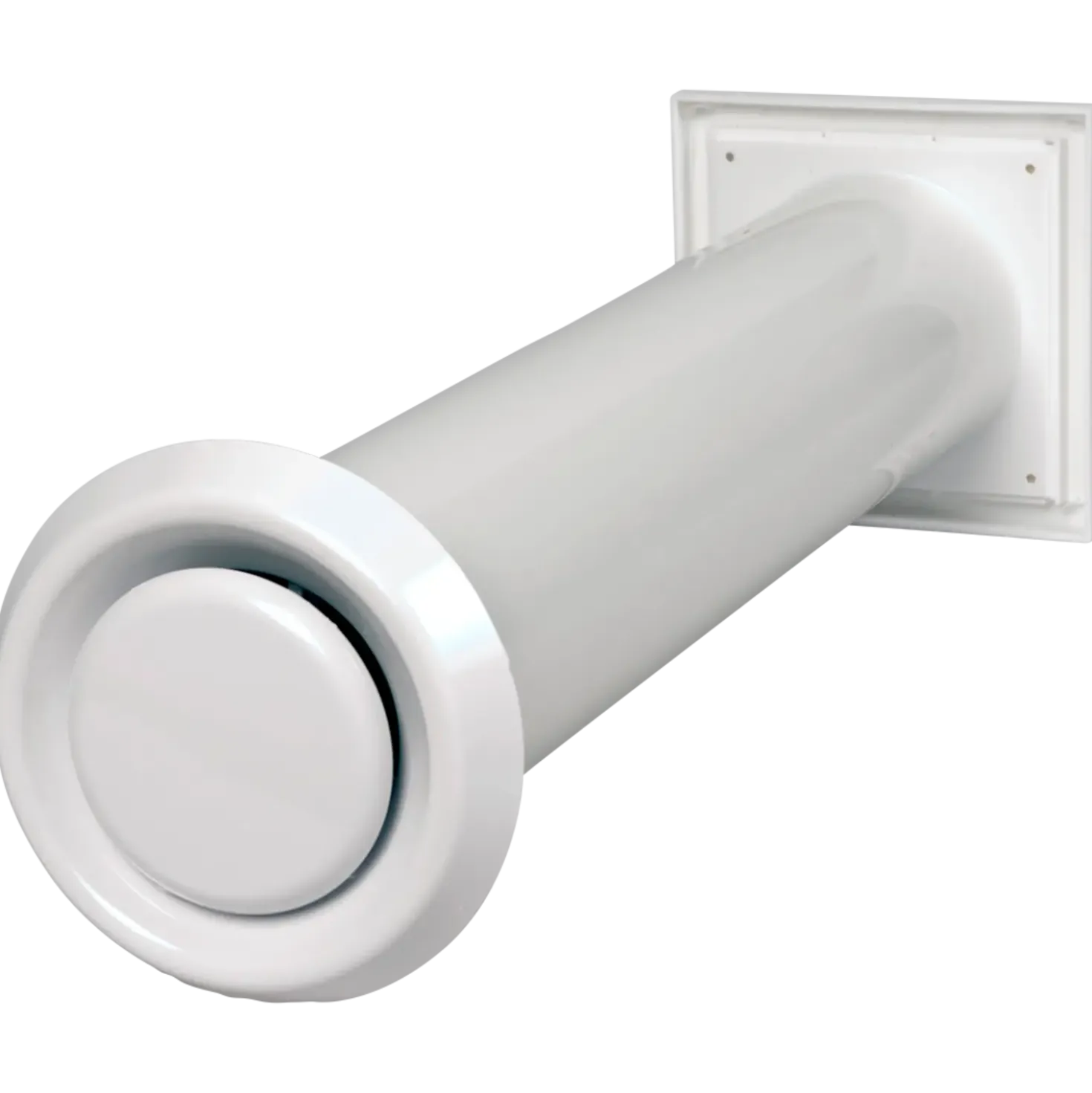 Duka murventil hvid komplet Ø100 mm m/hvid rist