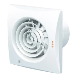 Duka ventilator PRO 30 TH fugt og tidsstyret - hvid - Ø100 mm
