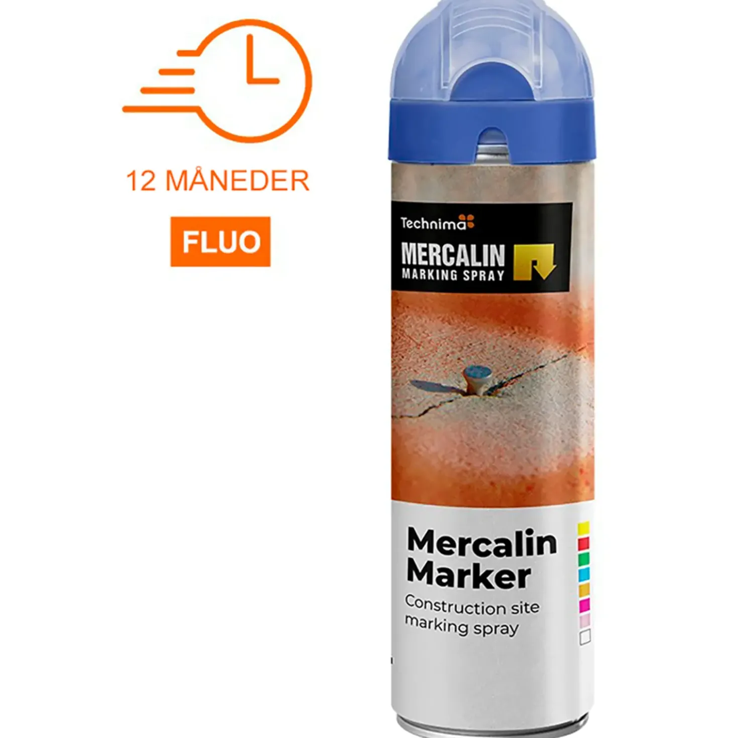 DVA mercalin mærkespray fluo 500 ml blå