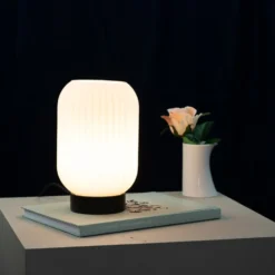 Dyberg Larsen riflet bordlampe E27 opal