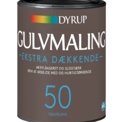 Dyrup gulvmaling ekstra dækkende vand 50 hvid 0,75 L