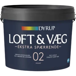 Dyrup loft- og vægmaling ekstra spærrende 2 hvid 4,5 L