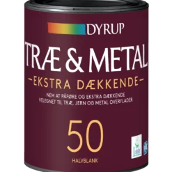 Dyrup træ og metalmaling ekstra dækkende 50 sort 0,75 L
