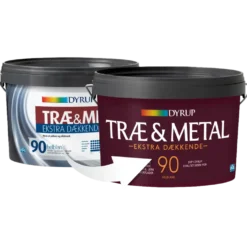 Dyrup træ og metalmaling ekstra dækkende 90 hvid 2,25 L