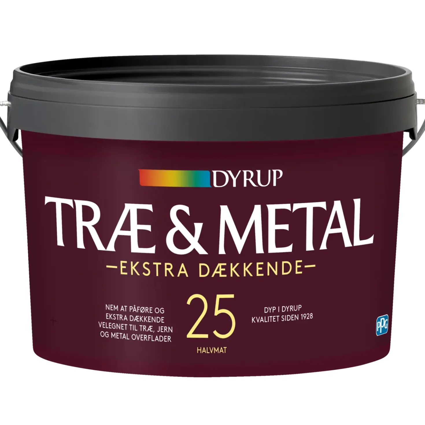 Dyrup træ og metalmaling ekstra dækkende 25 hvid S0502Y 2,25 L