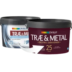 Dyrup træ og metalmaling ekstra dækkende 25 hvid S0502Y 2,25 L