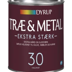 Dyrup træ og metalmaling ekstra stærk 30 hvid 1 L