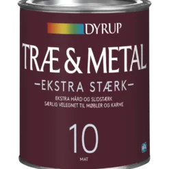 Dyrup træ og metalmaling ekstra stærk 10 hvid 1 L