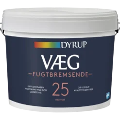 Dyrup vægmaling fugtbremsende 25 hvid 4,5 L
