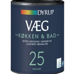 Dyrup vægmaling køkken og bad 25 hvid 0,75 L