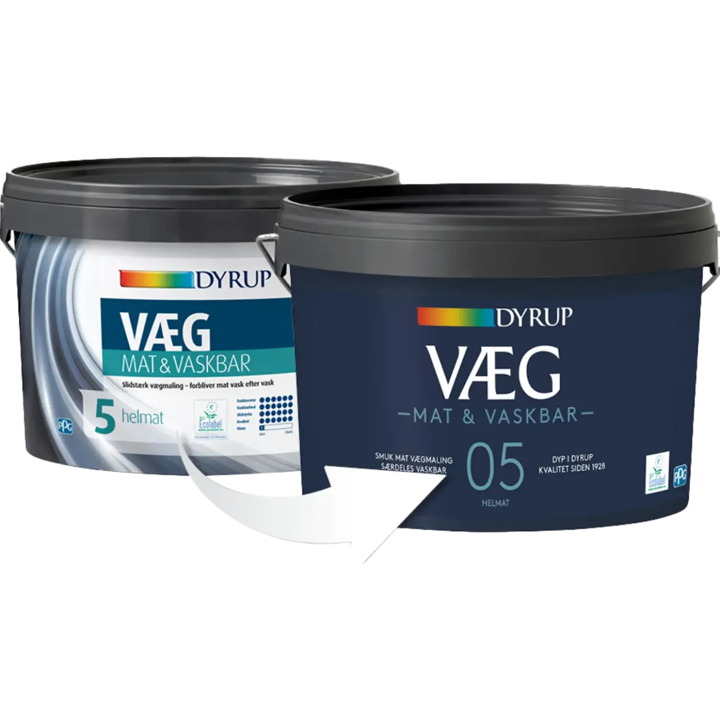 Dyrup vægmaling mat og vaskbar 05 2,25 L
