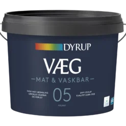 Dyrup vægmaling mat og vaskbar 05 hvid 9 L