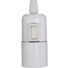E-Line fatning E27 m/afbryder glat hvid