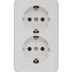 E-Line Schuko Dobbelt Udtag hvid