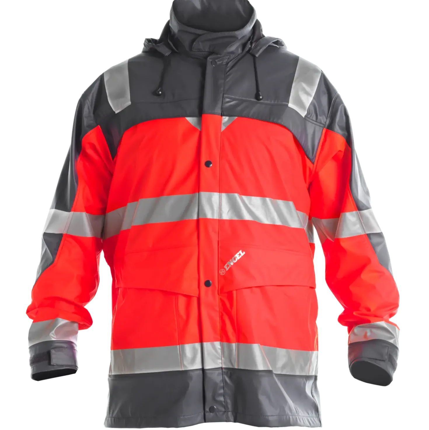 ENGEL Safety regnjakke rød/grå str. 3XL